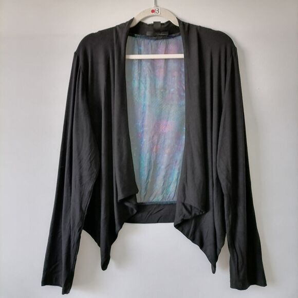 INC International Concepts Women's Black Shrug Striking Translucent Panel Sz XL - Picture 1 of 6